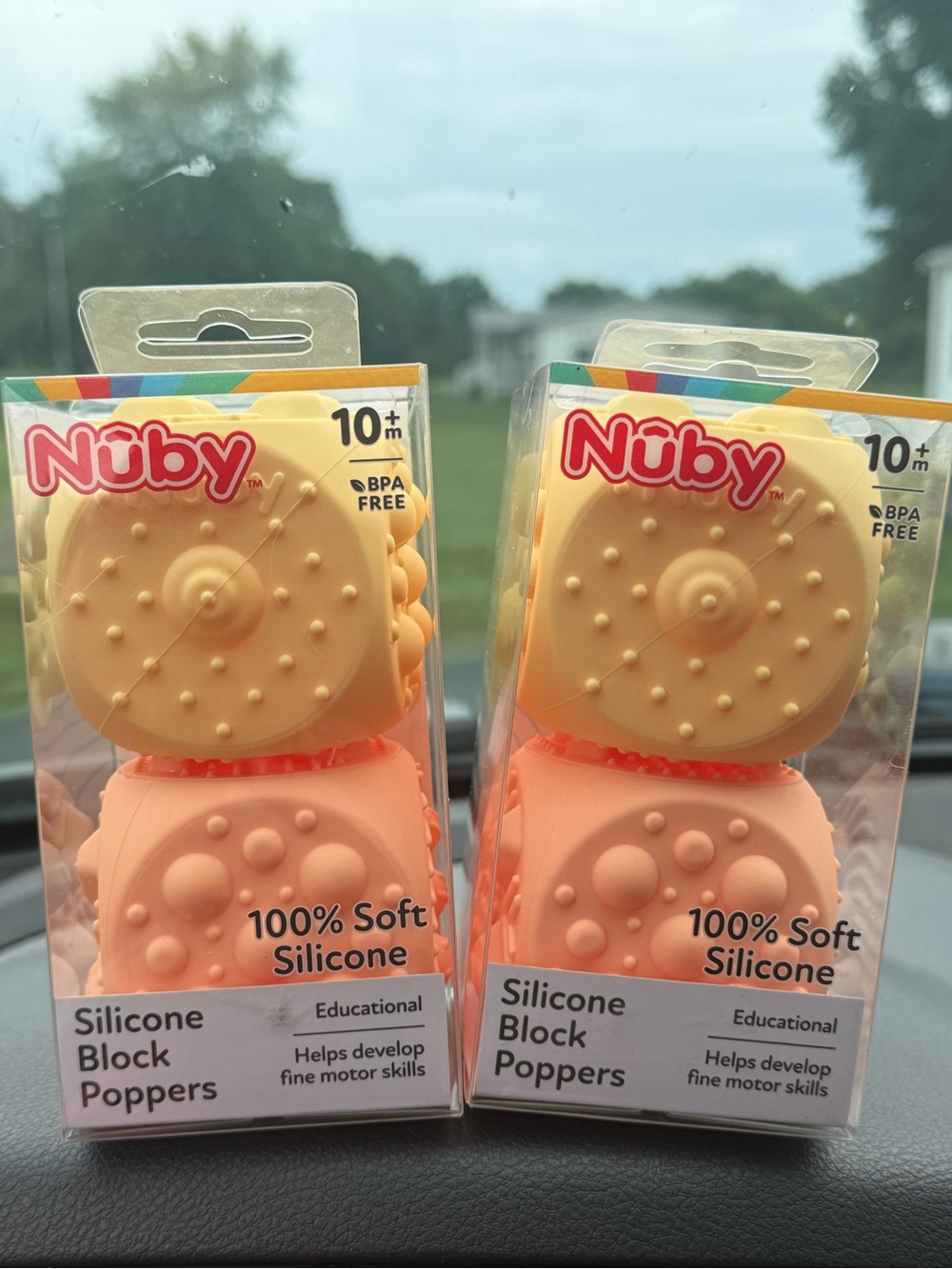 Nuby Silicone Block Poppers - NEW